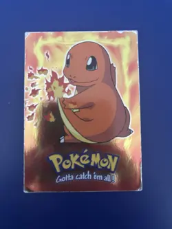 E4 #04 CHARMANDER 1999 Topps Pokemon Movie BLUE LOGO STAGE 1 FOIL - Image 1