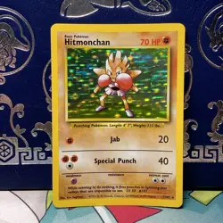 Pokemon: Hitmonchan 7/102 Holo Rare Base Set 1999 Vintage WOTC - LP + - Image 1
