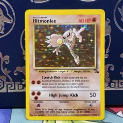 Hitmonlee 7/62 Fossil Holo Pokemon 1999 MP - Image 1