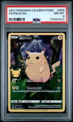 2021 POKEMON CELEBRATIONS #005 FA/PIKACHU PSA 8 - Image 1