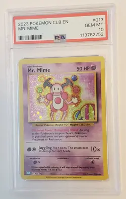 2023 Pokemon CLB EN Mr. Mime PSA 10 #013 - Image 1