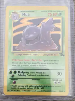 Muk 13/62 Rare Holo Fossil Base Set Pokemon Excellent Condition - Image 1