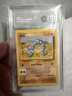 Onix 1999 Graded Pokemon Base Set WOTC 56/102 Gem Mint 10 TAG Slab PSA - Image 1