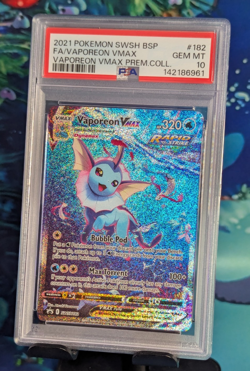 2021 Pokemon SWSH Vaporeon VMAX #182 SWSH: Promo Holo GEM MINT PSA 10 - Image 1