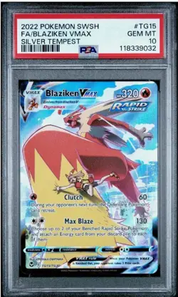 PSA 10 Blaziken VMax Full Art TG15/TG30 Silver Tempest Pokemon Graded Slab - Image 1