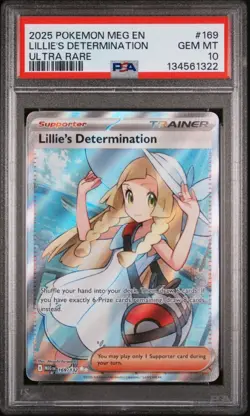 Lillie’s Determination 169/132 PSA 10 Mega Evolutions Base Pokemon TCG - Image 1