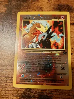 Pokemon Entei 34 Reverse Holo - WOTC Black Star Promo - Vintage - HP - Image 2