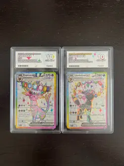 🔥 Pokemon 2025 Black Star Promo – Espeon ex & Umbreon ex – GEM MINT 10 - Image 1