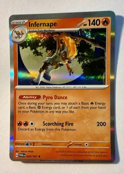Pokemon - Infernape - 033/167 - Holo Rare - Twilight Masquerade - NM/M - Image 1
