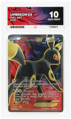 Umbreon EX 119/124 - Full Art Pokemon 2016 XY Fates Collide - ACE 10 (Pop 10) - Image 4