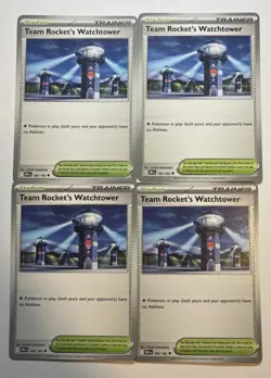 Team Rocket's Watchtower 180/182 x4 Playset 4x - Pokemon SV Destined Rivals DRI - Image 1
