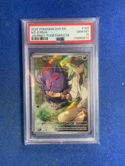 2025 POKEMON SVP EN-SV BLACK STAR PROMO #189 N'S ZORUA PSA 10 - Image 1