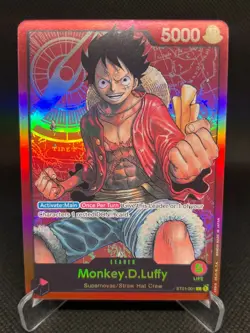 Monkey.D.Luffy Leader Foil Pre-Errata - NM - One Piece TCG - ST01-001 - English - Image 1