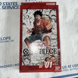 One Piece TCG Luffy Red Straw Hat Crew Starter Deck ST-01 English New And Sealed - Image 1