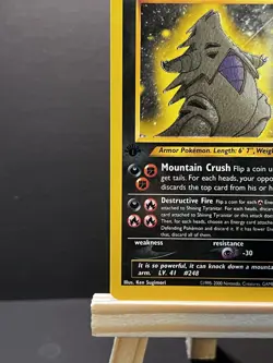 Pokemon TCG Shining Tyranitar Neo Destiny 1st Edition Shiny Holo Card 113/105 - Image 5