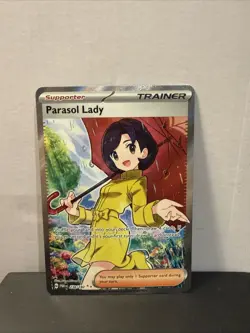 Pokemon TCG Trainer Parasol Lady 238/182 Paradox Rift Full Art - Image 1