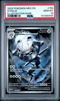 2025 POKEMON MEG EN-MEGA EVOLUTION ILLUSTRATION RARE #150 STEELIX PSA 10 - Image 1
