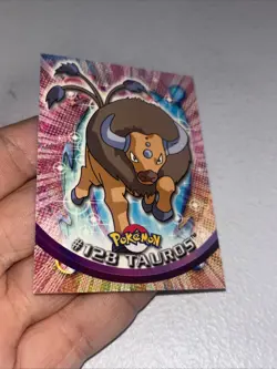2000 Topps Pokemon TV Animation Edition Series 3 Non Holo #128 Tauros Blue Label - Image 2