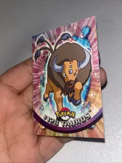 2000 Topps Pokemon TV Animation Edition Series 3 Non Holo #128 Tauros Blue Label - Image 4