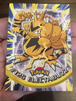 Pokemon 2000 Topps TV Animation Edition Series 3 Electabuzz #125 Blue Logo NM - Image 3