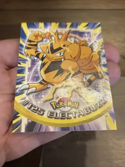 Pokemon 2000 Topps TV Animation Edition Series 3 Electabuzz #125 Blue Logo NM - Image 5