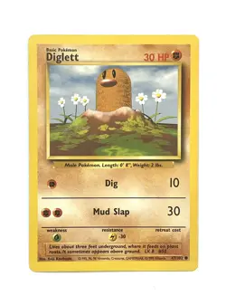 Pokemon Diglett 47/102 Base Set Rotated Fighting Symbol Error LP- Light Play Min - Image 1