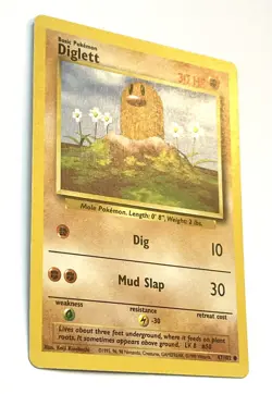 Pokemon Diglett 47/102 Base Set Rotated Fighting Symbol Error LP- Light Play Min - Image 3