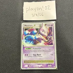 Mewtwo LV.X 144/146 Legends Awakened Ultra Rare Holo Level Up Pokemon Card - Image 3