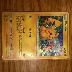 Pokemon TCG Pikachu SM86 Black Star Promo Holo Swirl Sun and Moon LP - Image 1