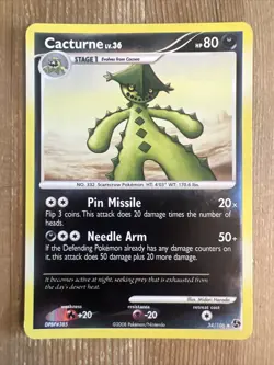 Cacturne 34/106 - Uncommon Reverse Holo English Pokemon Great Encounters NM - Image 1