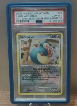 Snorlax 33 Platinum Pokemon League Cross Hatch Holo PSA 10 with Graded Guard - Image 1