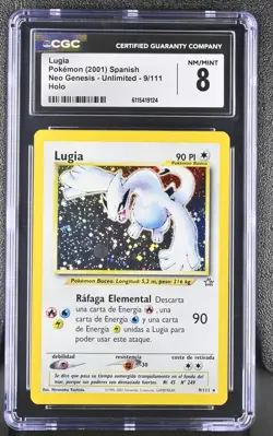 CGC 8 SPANISH Lugia 2001 Neo Genesis 9/111 Holo Pokemon Card - Image 1