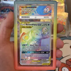 Pokemon TCG - Sun & Moon Cosmic Eclipse Blastoise & Piplup GX Tag Team 253/236 - Image 1