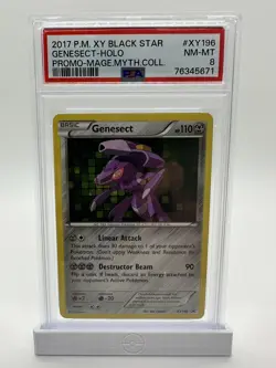 2017 Pokemon XY Genesect XY196 Black Star Promo NM-MT PSA 8 - Image 1