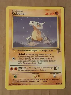 Pokemon Cubone 70/130 Base Set 2 NM See Pictures - Image 1