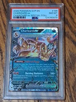 2025 Pokemon SVP EN Charizard ex Special Collection Black Star Promo PSa 8 - Image 1