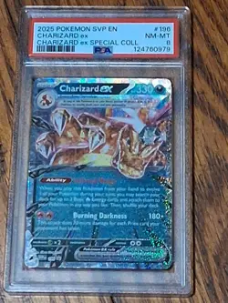 2025 Pokemon SVP EN Charizard ex Special Collection Black Star Promo PSa 8 - Image 3