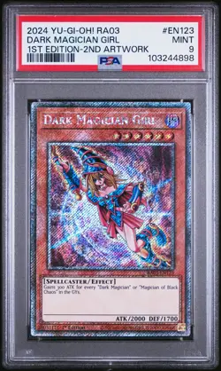 2024 YU-GI-OH! RA03-QUARTER CENTURY BONANZA #EN123 DARK MAGICIAN GIRL PSA 9 - Image 1
