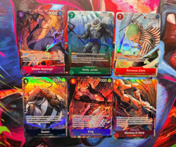 One Piece TCG Lot of 6 - Rares and Super Rares (Zoro, Garp, King, Rayleigh, etc) - Image 1