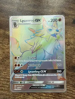 Pokemon TCG Lycanroc GX Holo Secret Rare Card Burning Shadows 155/147 - Image 1