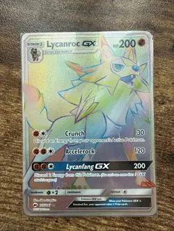Pokemon TCG Lycanroc GX Holo Secret Rare Card Burning Shadows 155/147 - Image 2