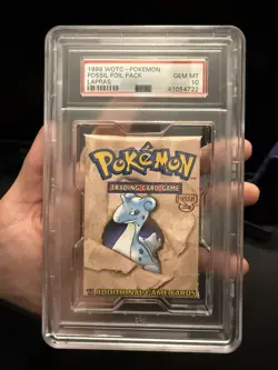 1999 WOTC Pokemon Fossil Booster Pack - Lapras Art, PSA 10 GEM MT 742818060714 - Image 1