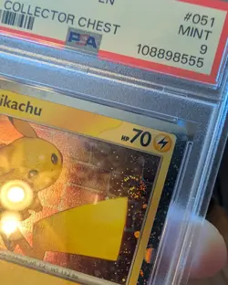 2024 Pokemon Pikachu 051 Temporal Forces Cosmos Holo PSA 9 w/ Swirl *FREE SHIP* - Image 3