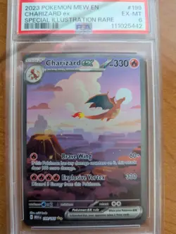 2023 Pokemon Mew EN #199 Charizard EX Special Illustration RARE PSA 6 - Image 2