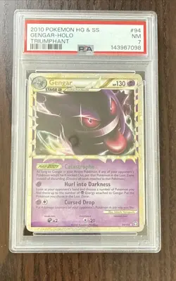 Pokemon Heart Gold Soul Silver (HS) Triumphant Gengar (Prime) 94/102 Holo PSA 7 - Image 1