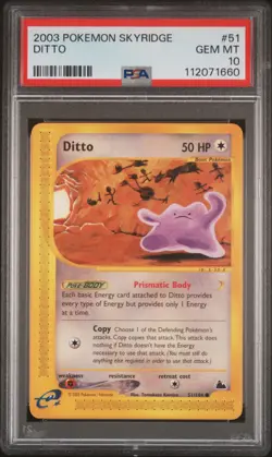 2003 POKEMON SKYRIDGE #51 DITTO PSA 10 - Image 1