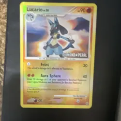 Pokemon TCG Lucario 6/130 Diamond & Pearl Holo Stage 1 Aura 90 HP - Image 1