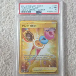 Pokemon Power Tablet 281/264 Fusion Strike Secret Rare Holo English PSA 10 - Image 1