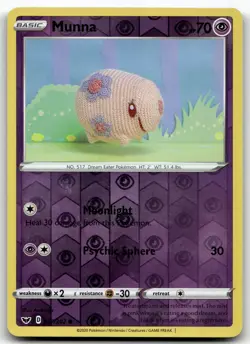 Munna 087/202 SWSH01: Sword & Shield Base Set LP Pokemon Card TCG - Image 1