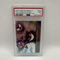 2000 Topps Pokemon TV #EP22 The Tower of Terror Gengar Foil Series 2 PSA 9 - Image 1